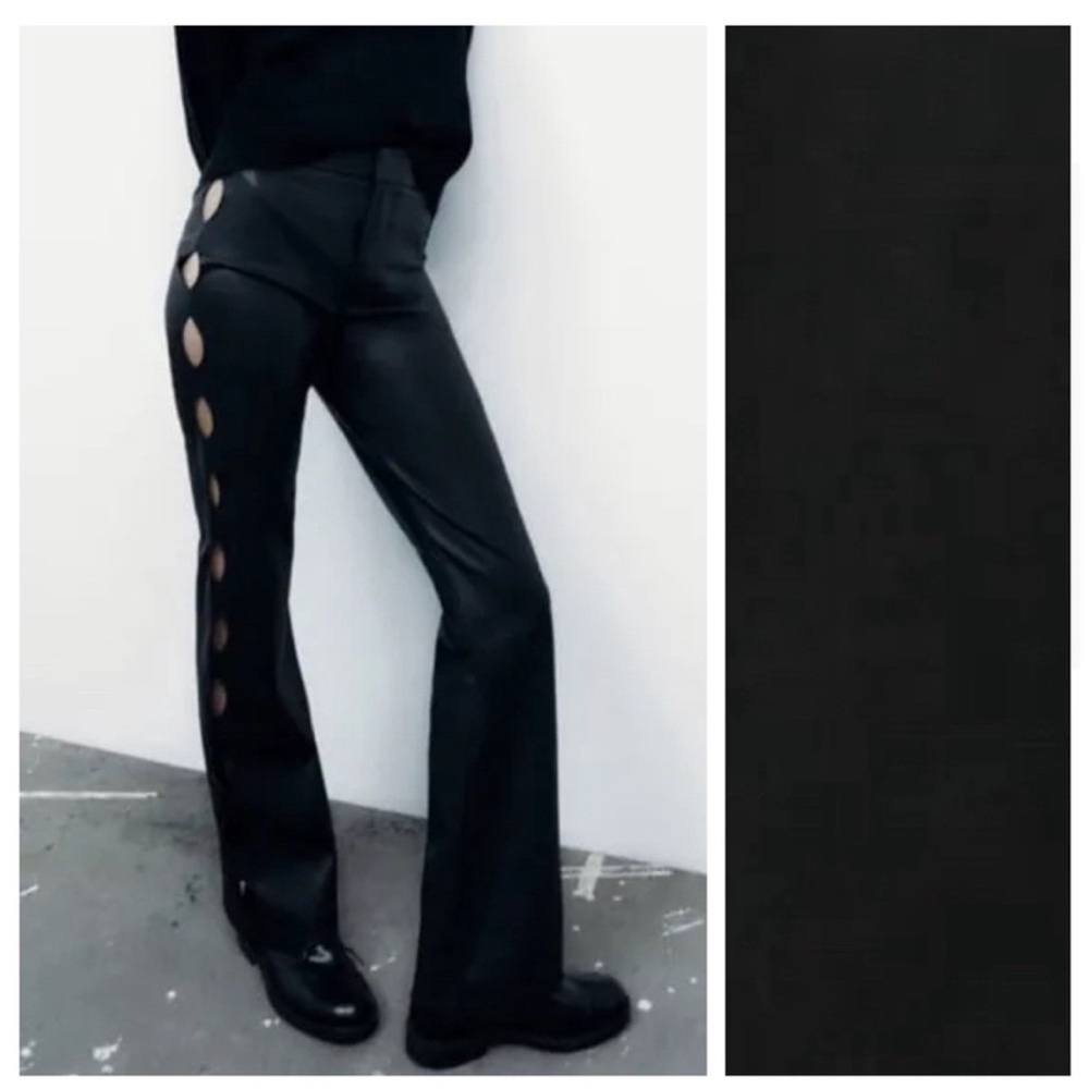 Zara Vegan Leather Perforated Pants